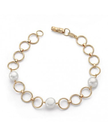 Pulsera oro 18k perlas cultivadas 18cm comunión