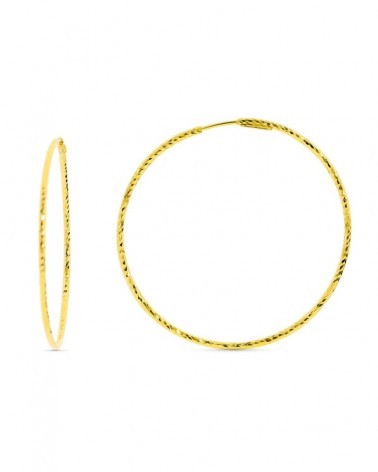 Aros oro 18k amarillo diamantados grandes 40mm