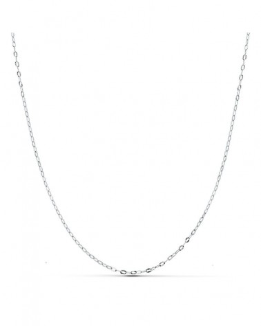 Cadena oro blanco 18k eslabones tallados 40cm