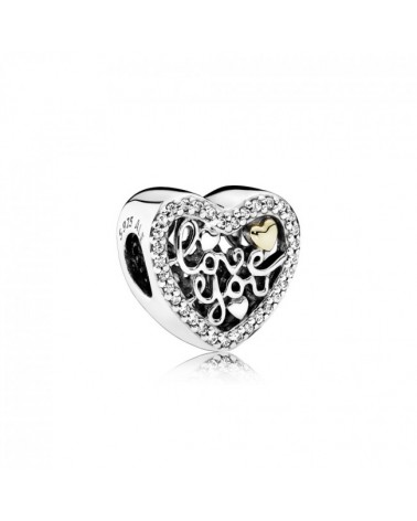 GOLD PANDORA HEART CHARM