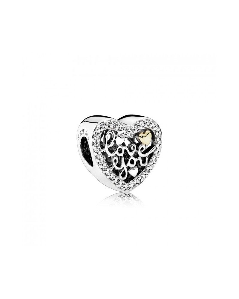 GOLD PANDORA HEART CHARM