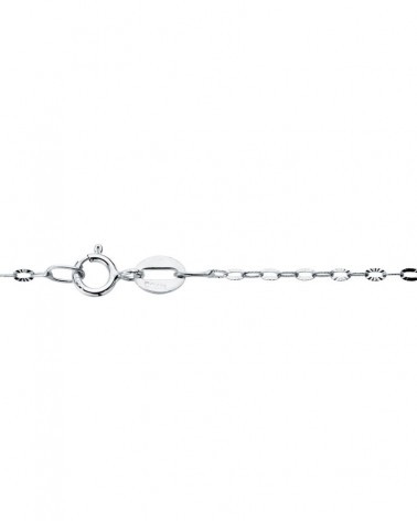 Cadena oro blanco 18k eslabones tallados 40cm