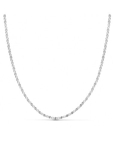 Cadena oro blanco 18k diamantada maciza 40cm