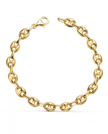 Pulsera oro 18k amarillo calabrote hueco 7,5mm 21cm
