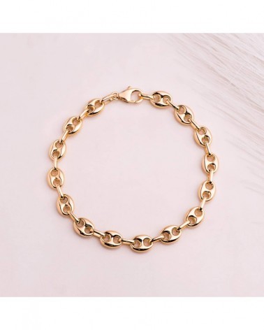 Pulsera oro 18k amarillo calabrote hueco 7,5mm 21cm