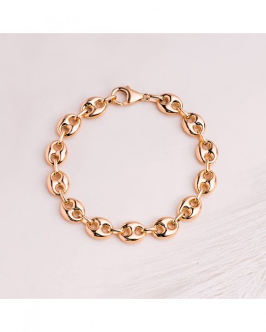 Pulsera oro 18k amarillo eslabones calabrote 10mm