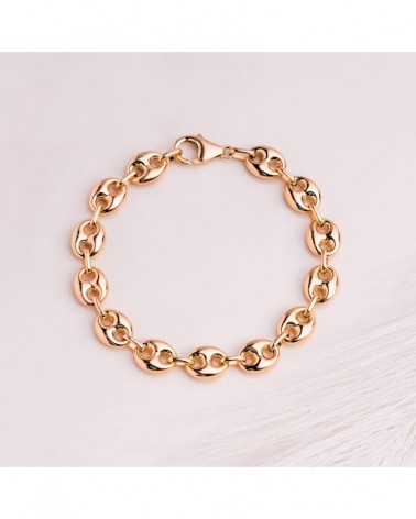 Pulsera oro 18k amarillo eslabones calabrote 10mm