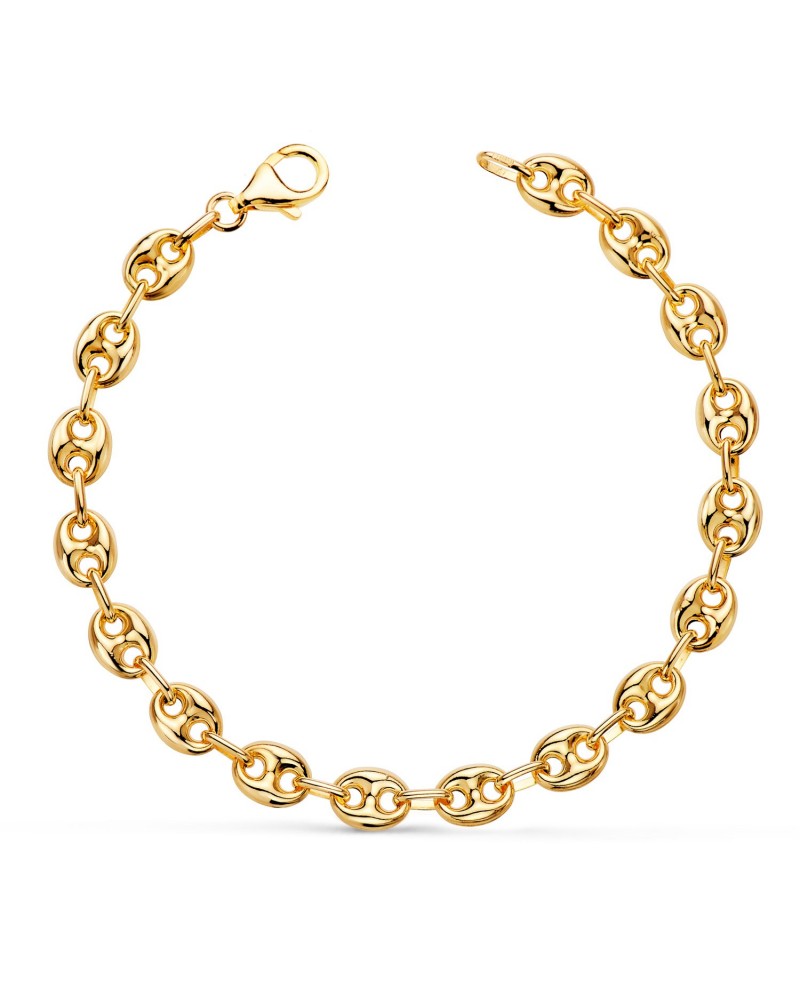 Pulsera oro 18k calabrote hueco 6mm 19cm