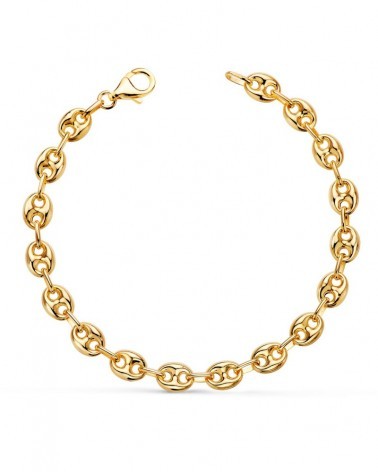Pulsera oro 18k calabrote hueco 6mm 19cm