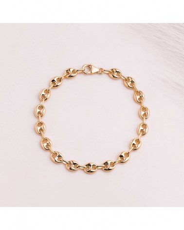Pulsera oro 18k calabrote hueco 6mm 19cm