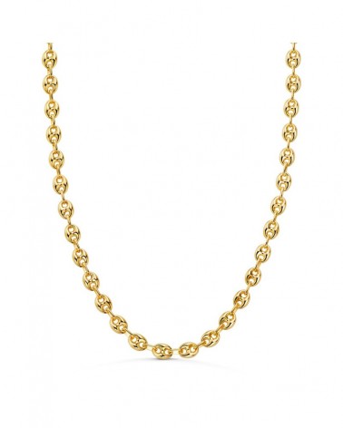 Cadena oro 18k calabrote hueca circonita 60cm