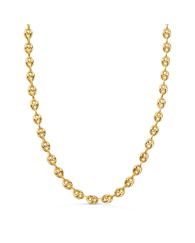 Cadena oro 18k calabrote hueca circonita 60cm