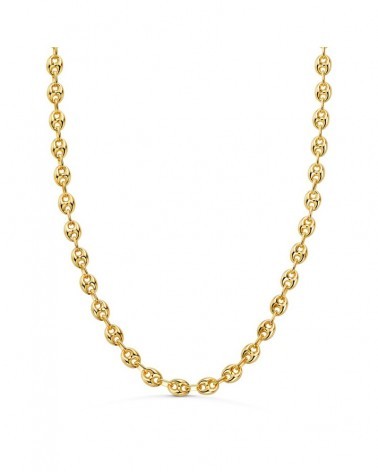 Cadena oro 18k calabrote hueca circonita 60cm