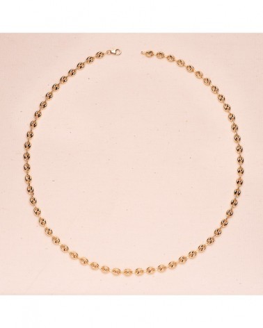Cadena oro 18k calabrote hueca circonita 60cm