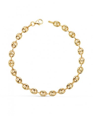 Pulsera oro 18k calabrote hueco ancho 5mm 19cm