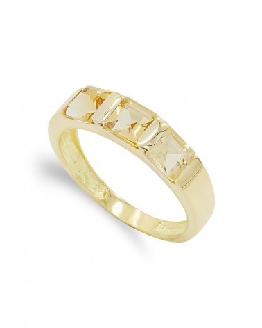 Sortija oro 18k amarillo tres topacios 4,5mm