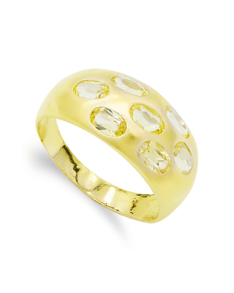 Sortija oro 18k amarillo circonitas ancho 9,5mm