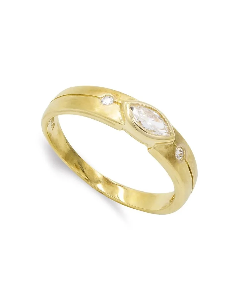 Sortija oro 18k circonitas navette 4,5mm