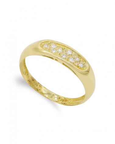 Sortija oro amarillo 18k circonitas 5mm