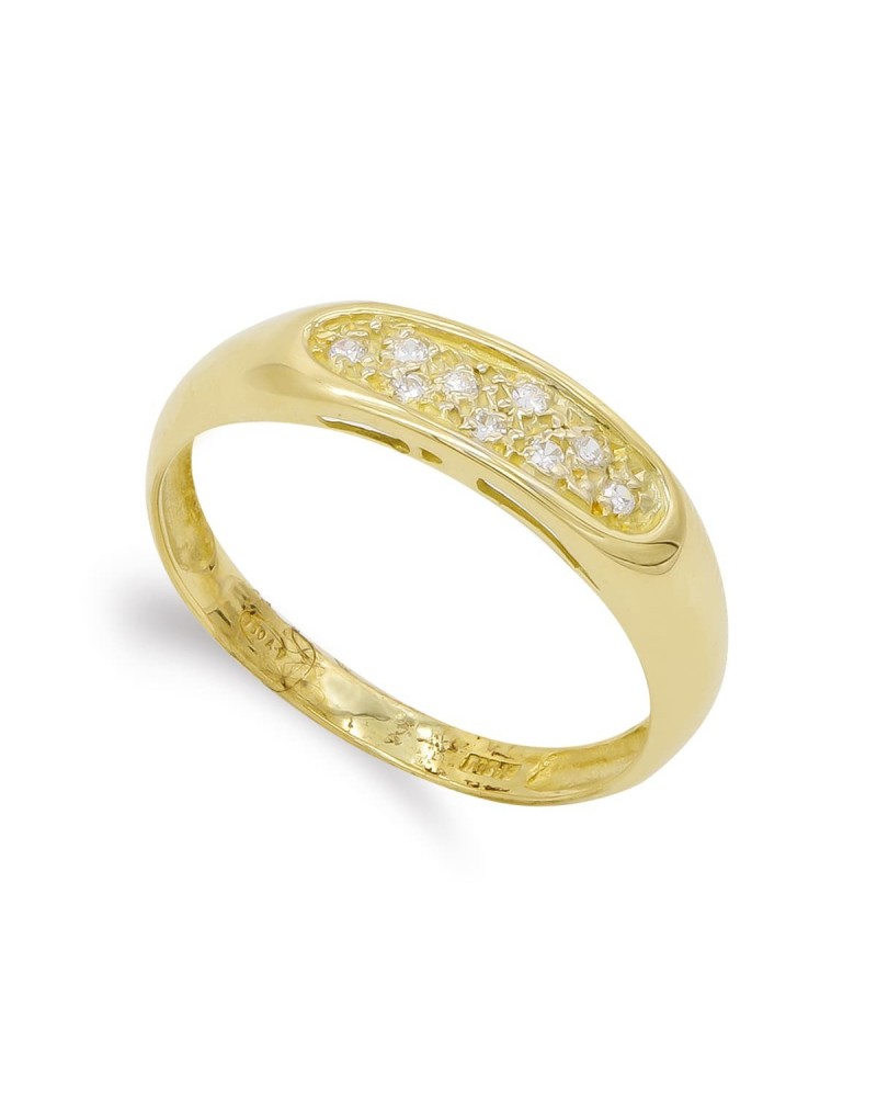 Sortija oro amarillo 18k circonitas 5mm