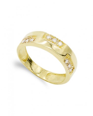 Sortija oro 18k amarillo circonitas 6mm