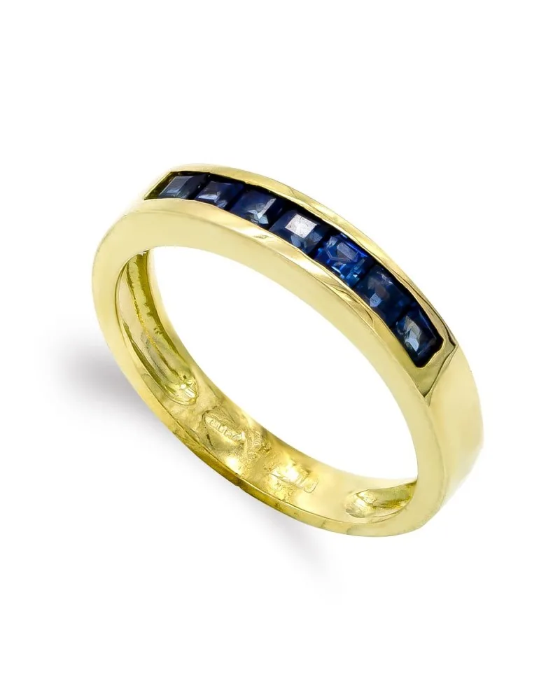 Sortija oro amarillo 18k circonitas baguette carril