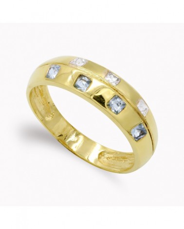 Sortija oro 18k amarillo circonita talla princesa 6mm