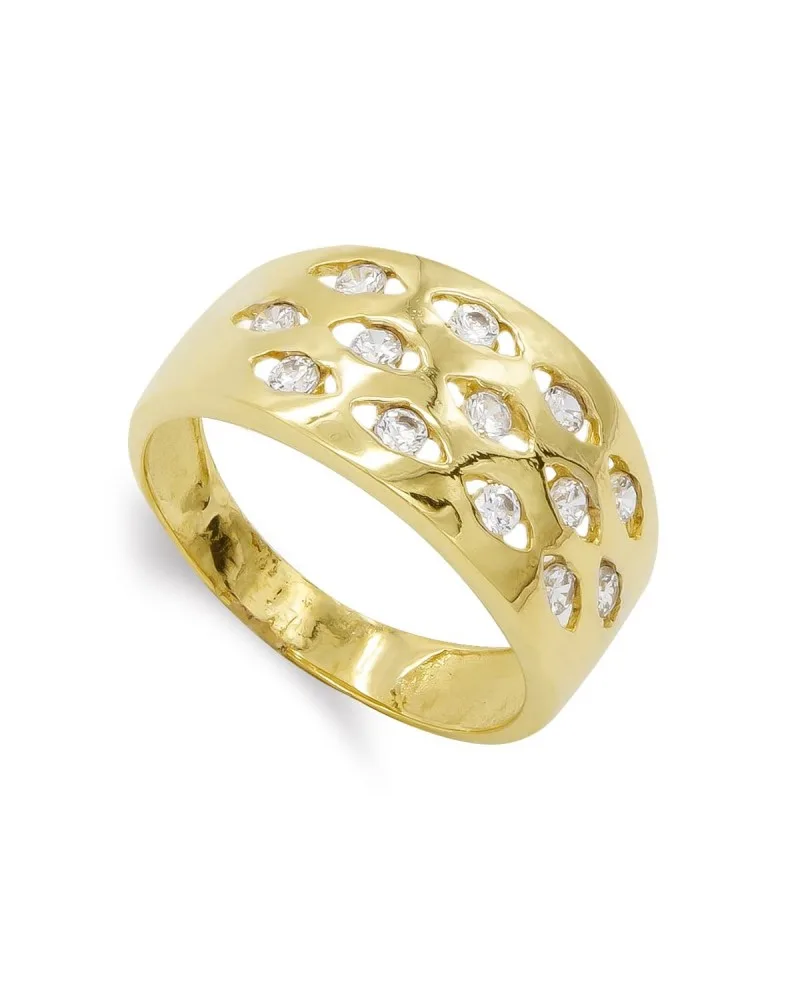 Sortija oro 18k calada circonitas 10,5mm