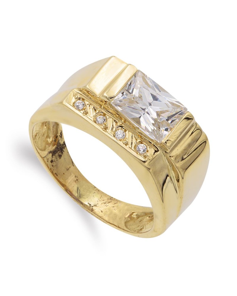 Sortija oro 18k amarillo circonitas peso aproximado 6,3g