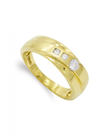Sortija oro 18k circonitas engastadas 6mm