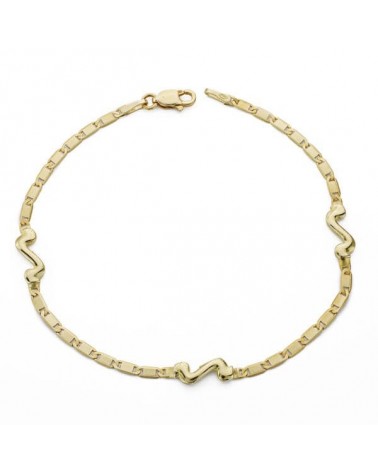 Pulsera oro 18k amarillo motivo decorativo 18cm