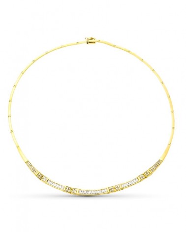 Gargantilla oro 18k amarillo circonitas peso 21,7g