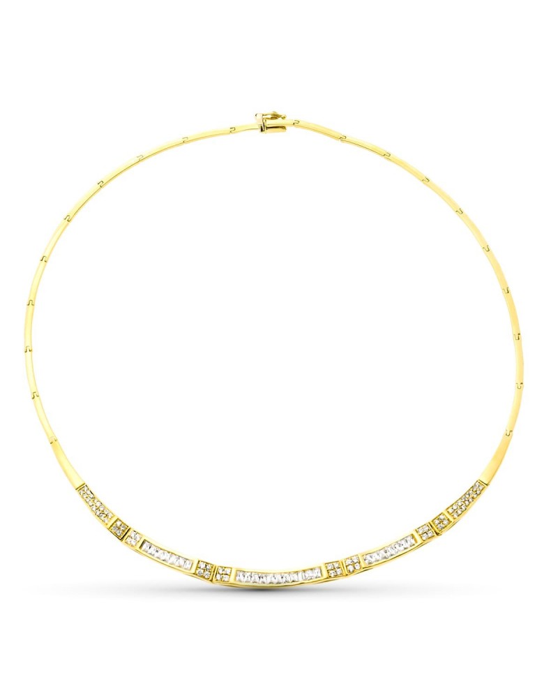Gargantilla oro 18k amarillo circonitas peso 21,7g