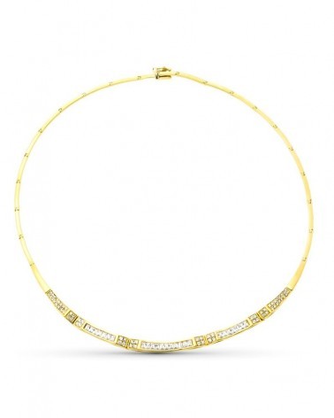 Gargantilla oro 18k amarillo circonitas peso 21,7g