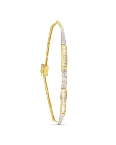Pulsera oro 18k bicolor circonita 20cm