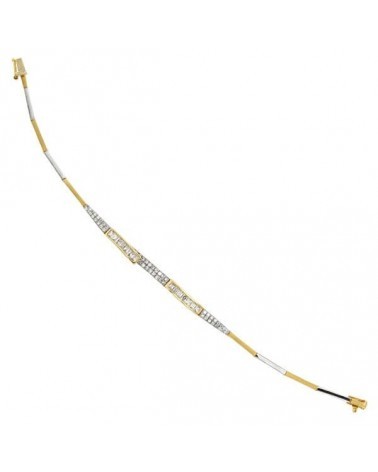 Pulsera oro 18k bicolor circonita 20cm