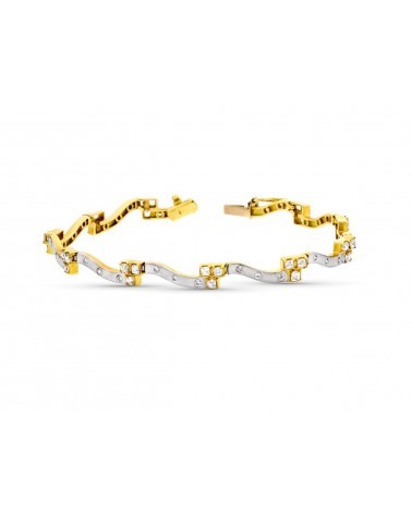 Pulsera oro 18k bicolor circonitas