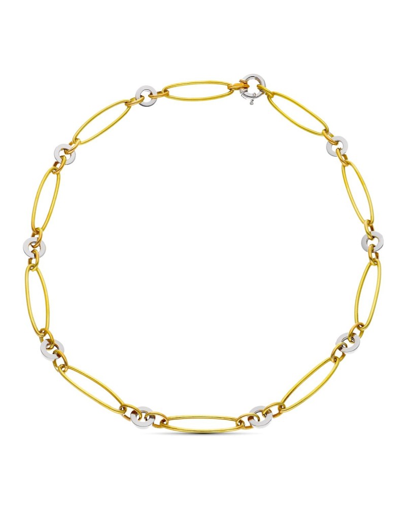Gargantilla oro 18k bicolor eslabones ovalados 21g