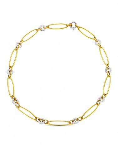 Gargantilla oro 18k bicolor eslabones ovalados 21g