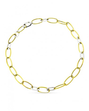 Gargantilla oro 18k bicolor eslabones ovalados 43cm