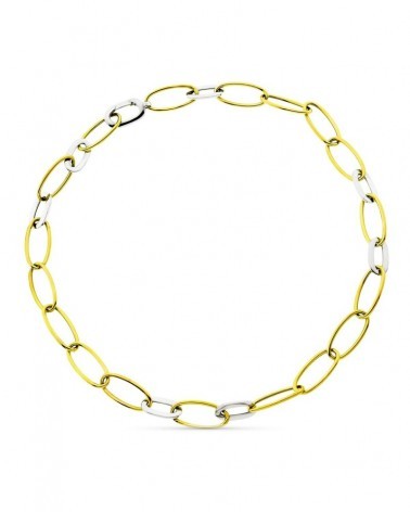 Gargantilla oro 18k bicolor eslabones ovalados 43cm
