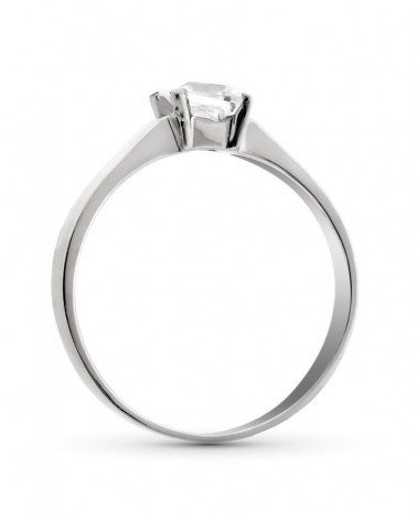 Solitario oro 18k blanco piedra cuadrada 5x5mm