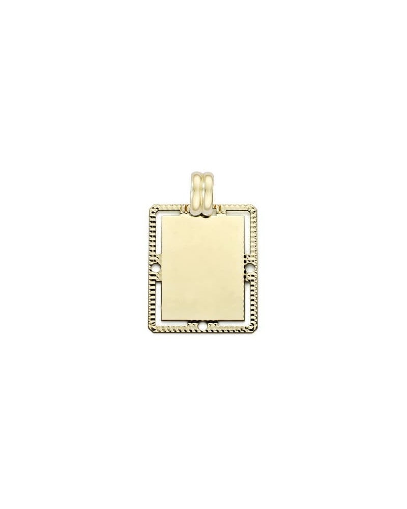 Placa oro 18k amarillo filo tallado 26x20mm