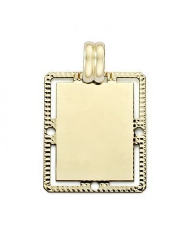 Placa oro 18k amarillo filo tallado 26x20mm