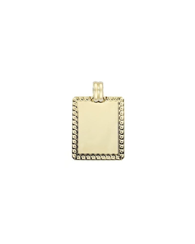 Placa oro 18k amarillo rectangular filo tallado 26x20mm
