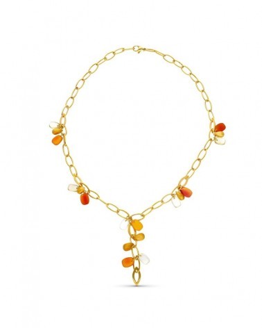 Gargantilla oro 18k piedras color cadena ovalada