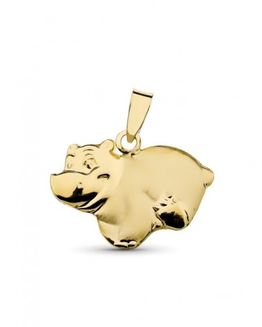 Colgante oro 18k hipopótamo 19x15 mm