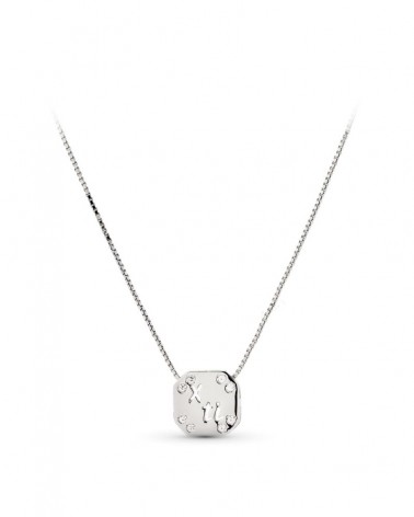 Colgante oro blanco 18k con circonitas palabra amor