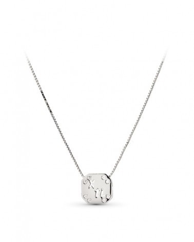 Colgante oro blanco 18k con circonitas palabra amor