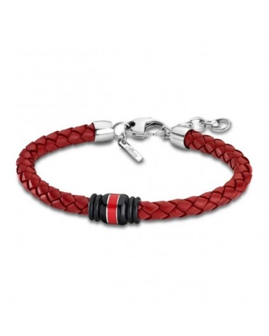 PULSERA LOTUS PIEL ROJA